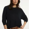 Discount River Woods Katoenen trui ronde hals 1/2 mouwen navy -