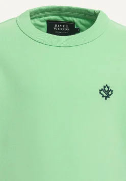 Hot River Woods Katoenen trui ronde hals lime -