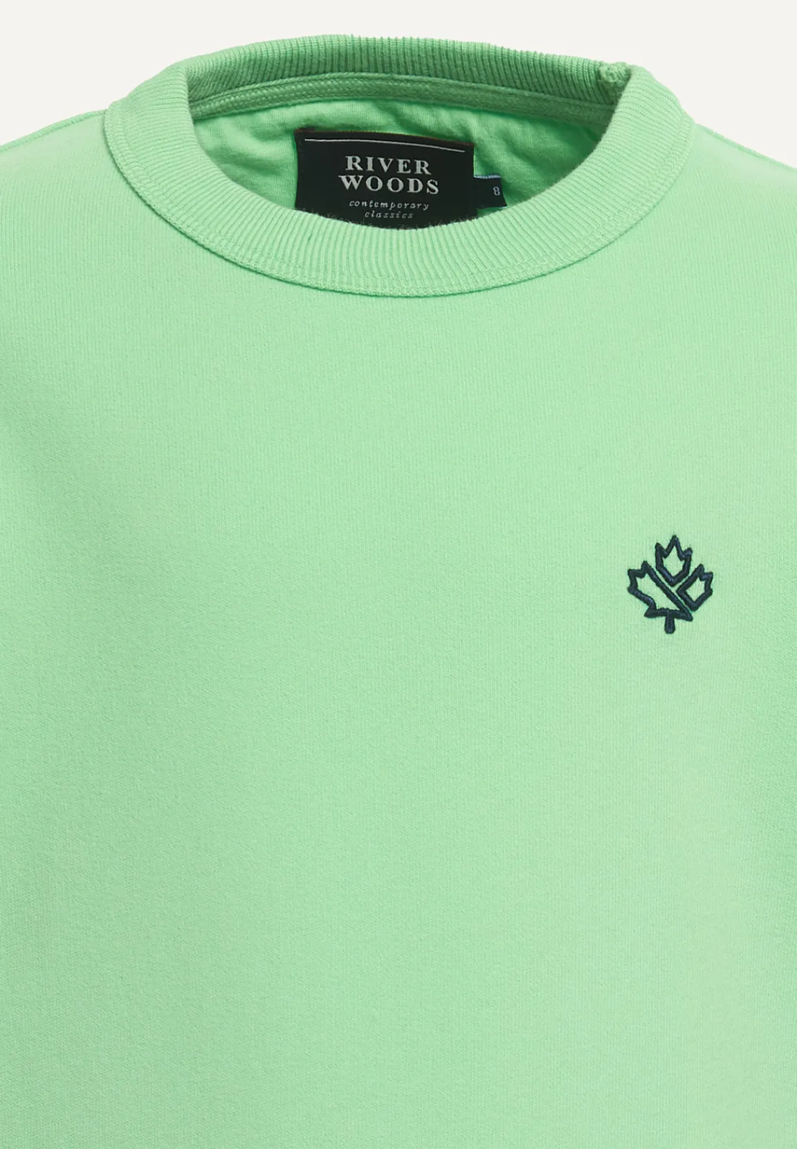Hot River Woods Katoenen trui ronde hals lime -