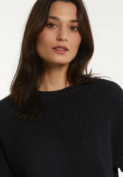 Discount River Woods Katoenen trui ronde hals 1/2 mouwen navy -
