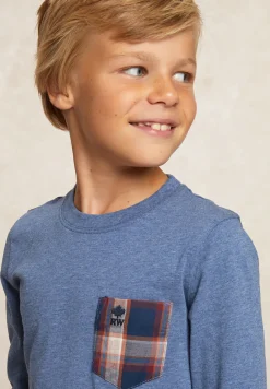 Outlet River Woods Katoenen T-shirt borstzak night sky mix -