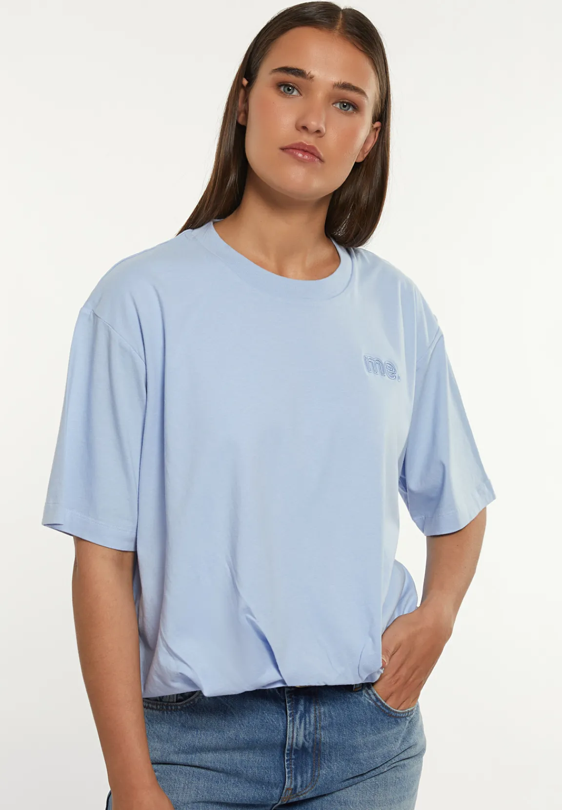 Discount River Woods Katoenen T-shirt ronde hals blauw -
