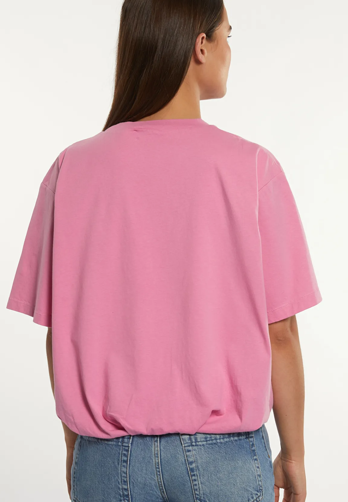 Fashion River Woods Katoenen T-shirt ronde hals roze -