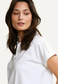Online River Woods Katoenen V-hals polo T-shirt korte mouwen wit -