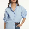 Sale River Woods Katoenen wijde blouse lange mouwen blauw -