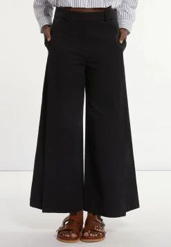Hot River Woods Katoenen wijde broek zwart -