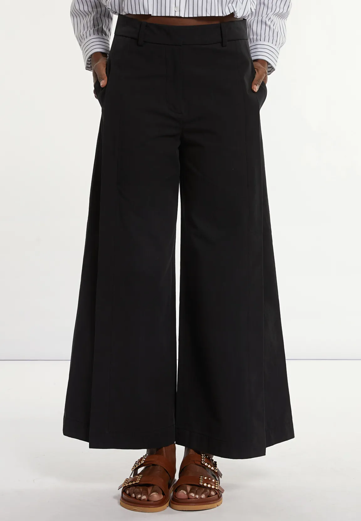 Hot River Woods Katoenen wijde broek zwart -