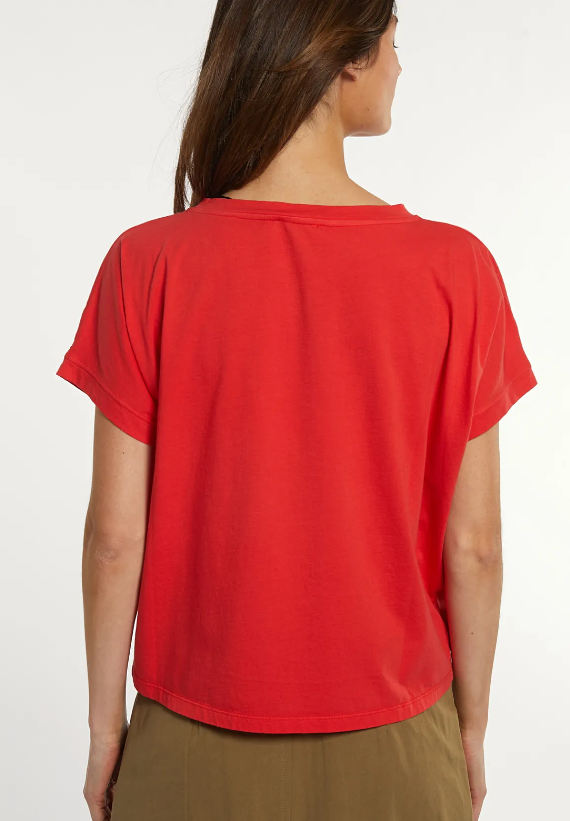 Best River Woods Katoenen wijde mouwloze T-shirt rood -