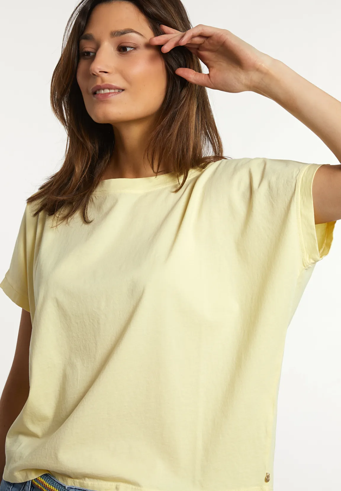 Online River Woods Katoenen wijde mouwloze T-shirt geel -
