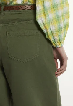 Best River Woods Katoenen wijde short kaki -