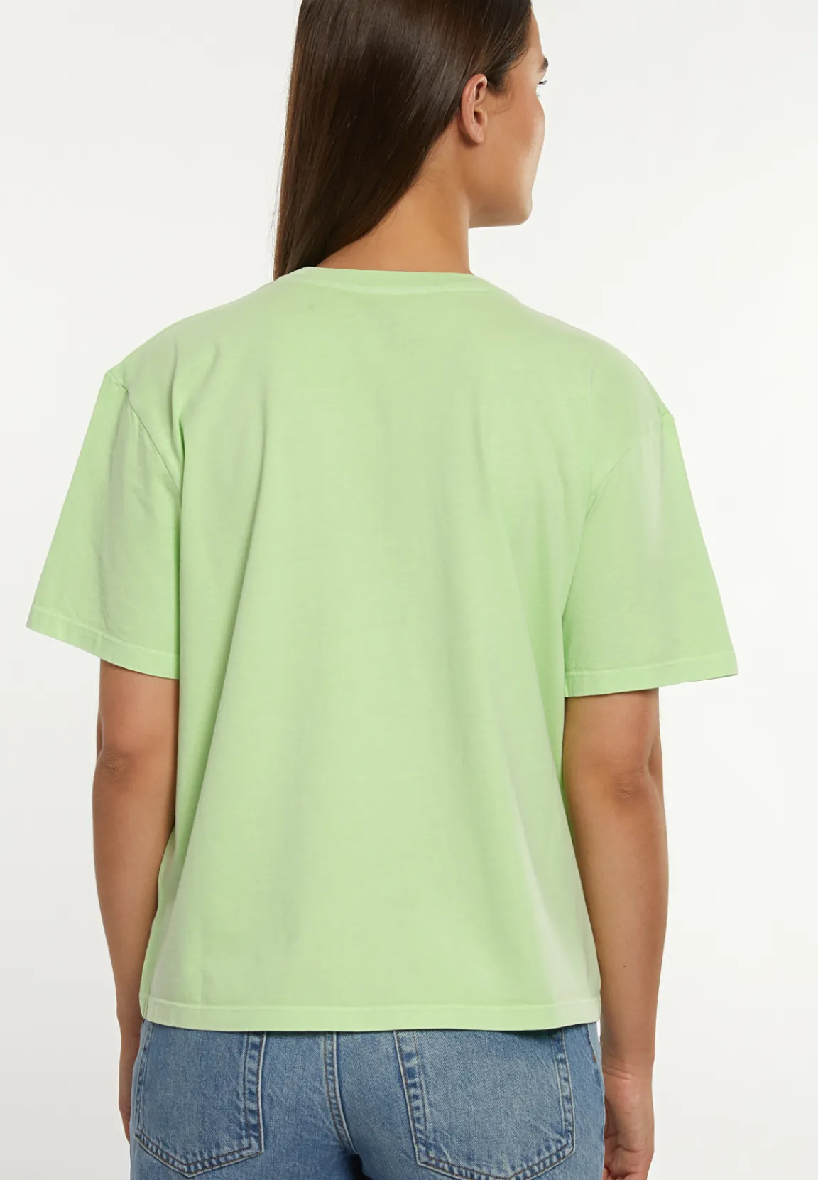 Hot River Woods Katoenen wijde T-shirt ronde hals korte mouwen groen -