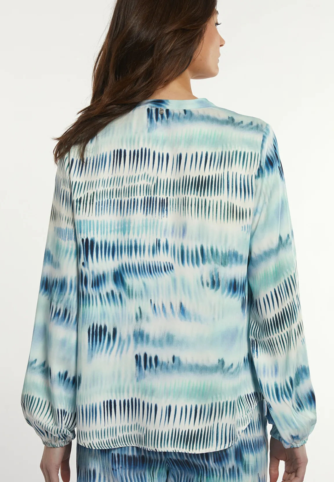 Sale River Woods Katoenen wijde V-hals fantasieblouse blauw -