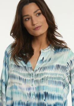 Sale River Woods Katoenen wijde V-hals fantasieblouse blauw -