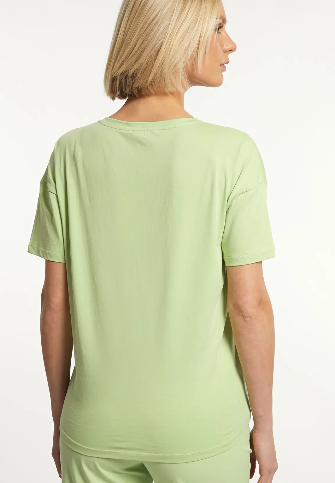 Sale River Woods Katoenen wijde V-hals T-shirt groen -