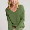 Discount River Woods Khaki basic V-hals trui lange mouwen -