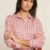 Clearance River Woods Klassieke fantasieblouse rood/écru -