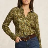 New River Woods Klassieke fantasieblouse kaki/blauw -