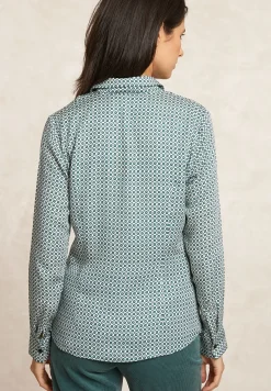 New River Woods Klassieke fantasieblouse groen/écru -