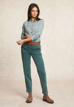 New River Woods Klassieke fantasieblouse groen/écru -