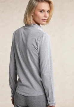 Outlet River Woods Klassieke geknoopte T-shirt opstaande kraag grijs -