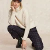 Outlet River Woods Klassieke geruite 7/8 broek blauw/rood -