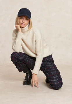 Outlet River Woods Klassieke geruite 7/8 broek blauw/rood -