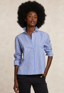 Outlet River Woods Klassieke gestreepte blouse blauw/wit -