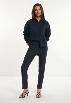 Clearance River Woods Klassieke getailleerde broek elastische taille navy -