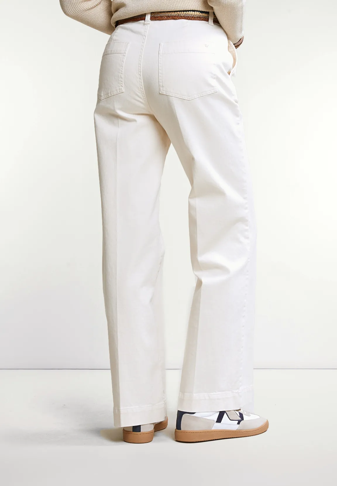 Fashion River Woods Klassieke stretch broek ecru -