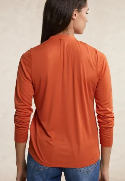 Hot River Woods Klassieke T-shirt lange mouwen oranje -