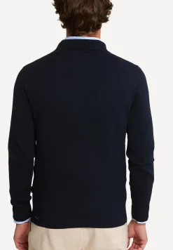 Outlet River Woods Klassieke V-hals polotrui dark navy -