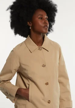 New River Woods Korte katoenen trenchcoat beige -