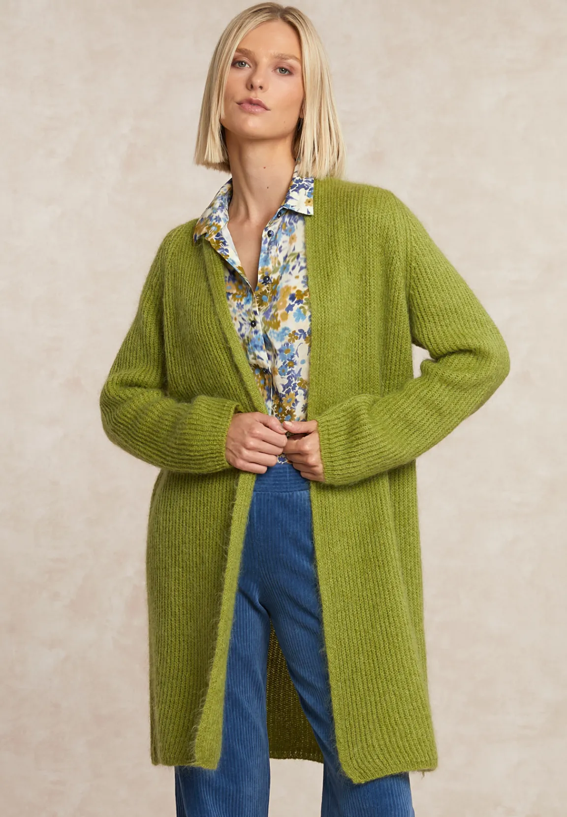 Outlet River Woods Lange cardigan lange mouwen olijfgroen -