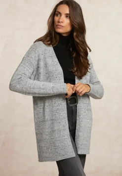 Sale River Woods Lange gestipte V-hals cardigan grijs -