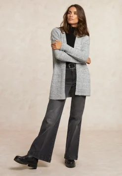 Sale River Woods Lange gestipte V-hals cardigan grijs -