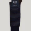 Hot River Woods Lange gestreepte katoenen sokken admiral/espresso -