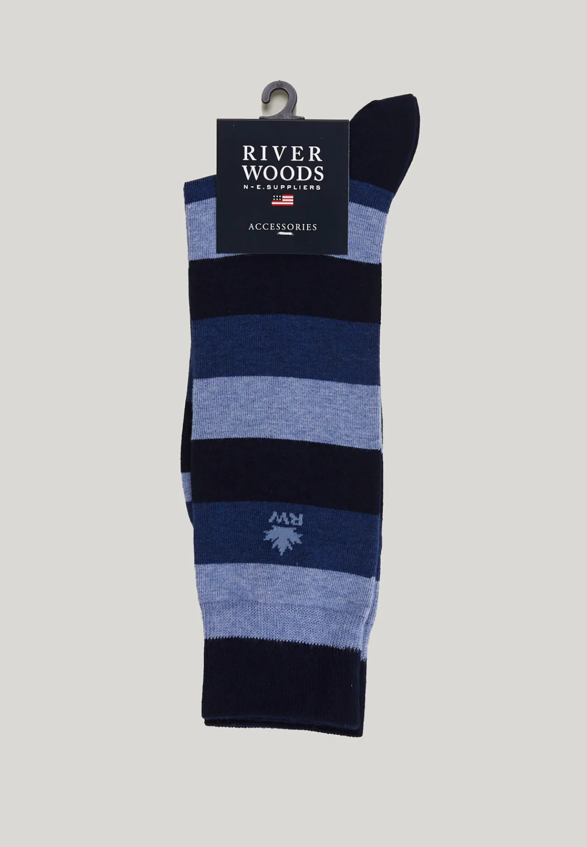Sale River Woods Lange gestreepte katoenen sokken admiral/dk jeans mix -