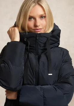 Sale River Woods Lange gewatteerde jas met capuchon navy -