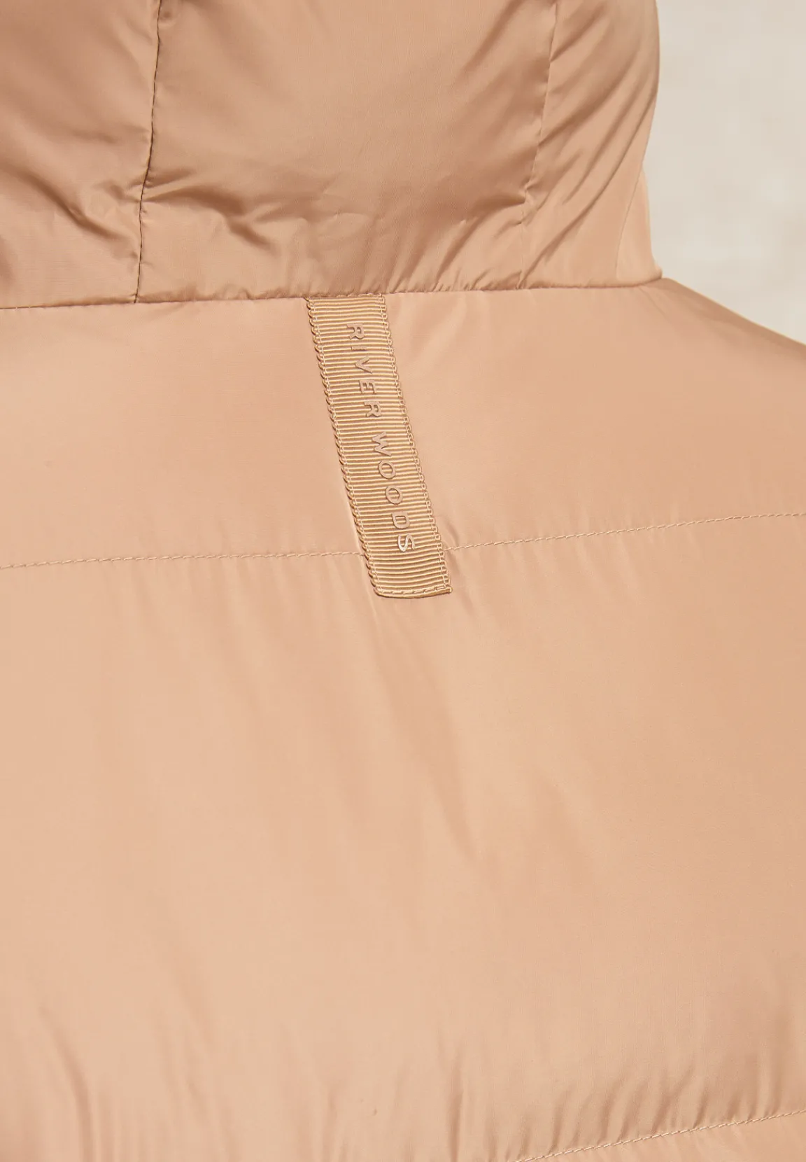 Hot River Woods Lange gewatteerde jas met capuchon beige -