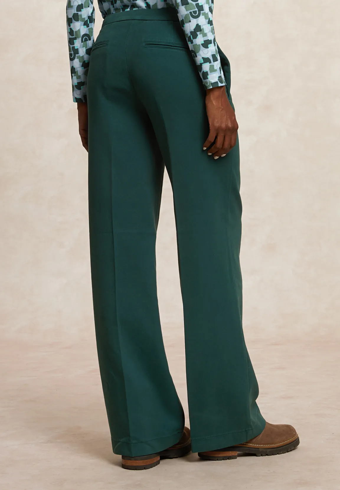Outlet River Woods Lange katoenen broek groen -