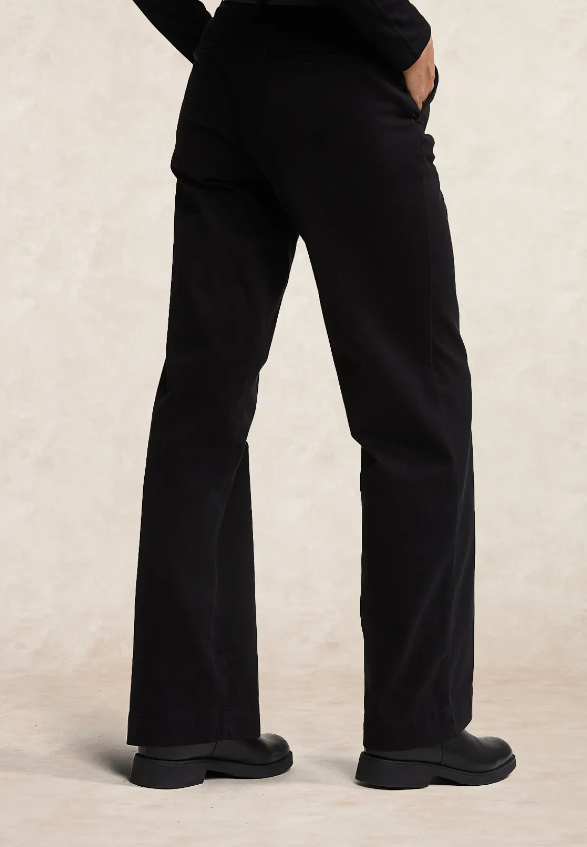 Outlet River Woods Lange katoenen broek zwart -
