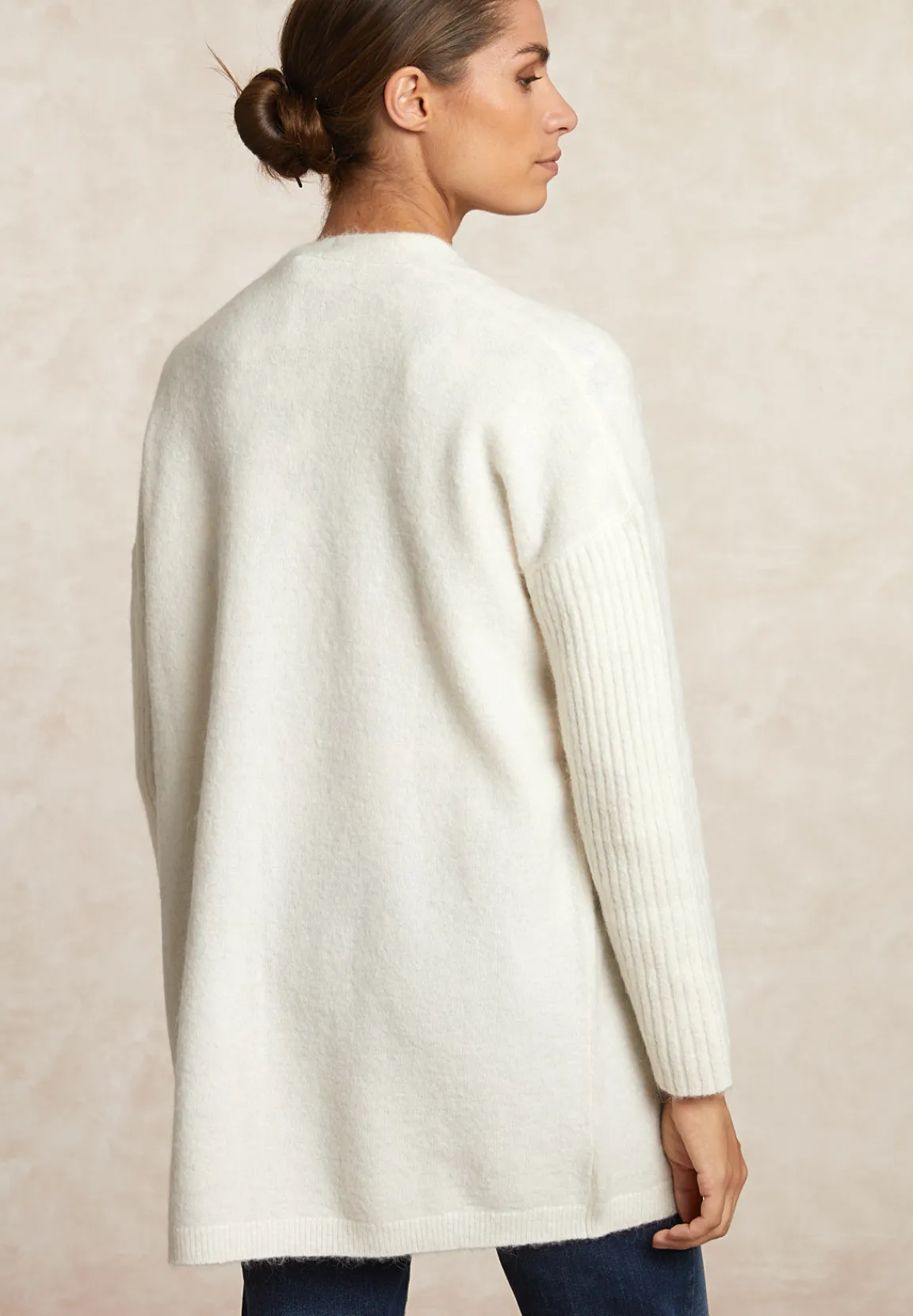 Online River Woods Lange V-hals cardigan écru -
