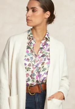 Online River Woods Lange V-hals cardigan écru -