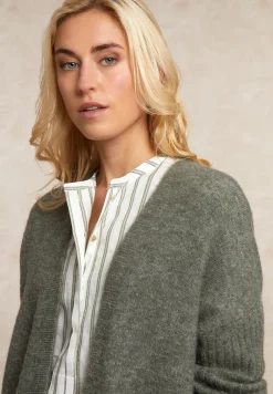 Hot River Woods Lange V-hals cardigan khaki -