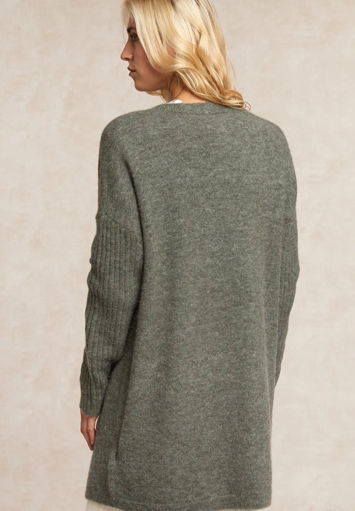 Hot River Woods Lange V-hals cardigan khaki -