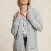 Discount River Woods Lange V-hals jersey cardigan opgestikte zakken grijs -