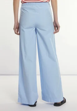 Outlet River Woods Lange wijde popeline broek blauw -
