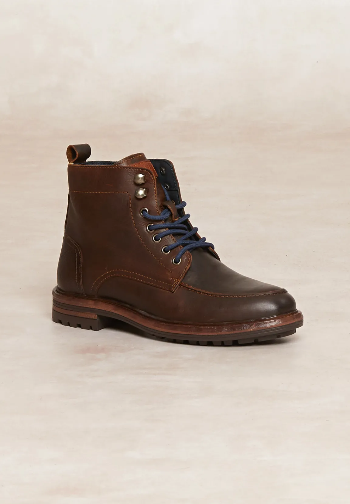Sale River Woods Lederen enkellaarzen met veters bruin -