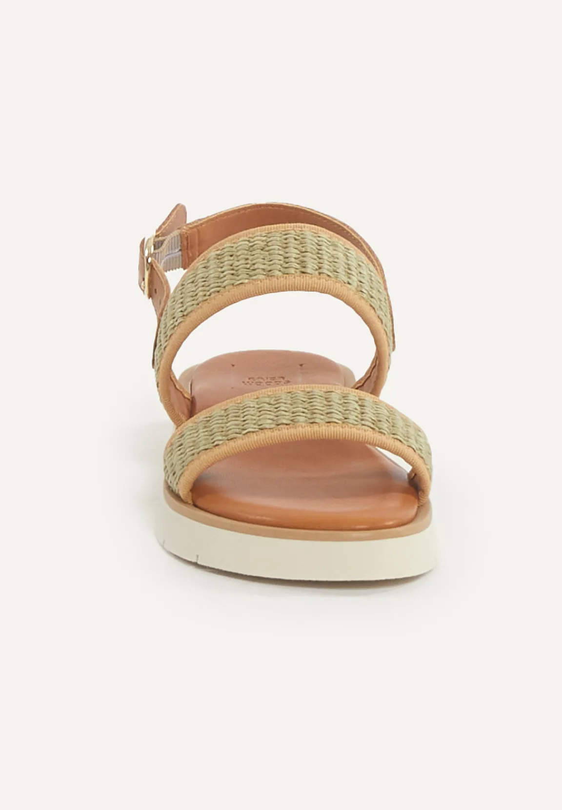 Hot River Woods Lederen gevlochten sandalen groen -