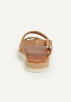 Outlet River Woods Lederen gevlochten sandalen beige -